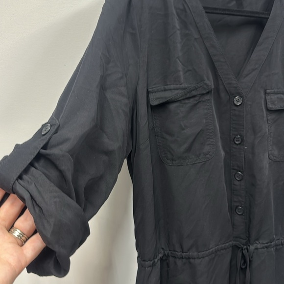 Max Studio black mini shirt dress XL - Picture 3 of 6